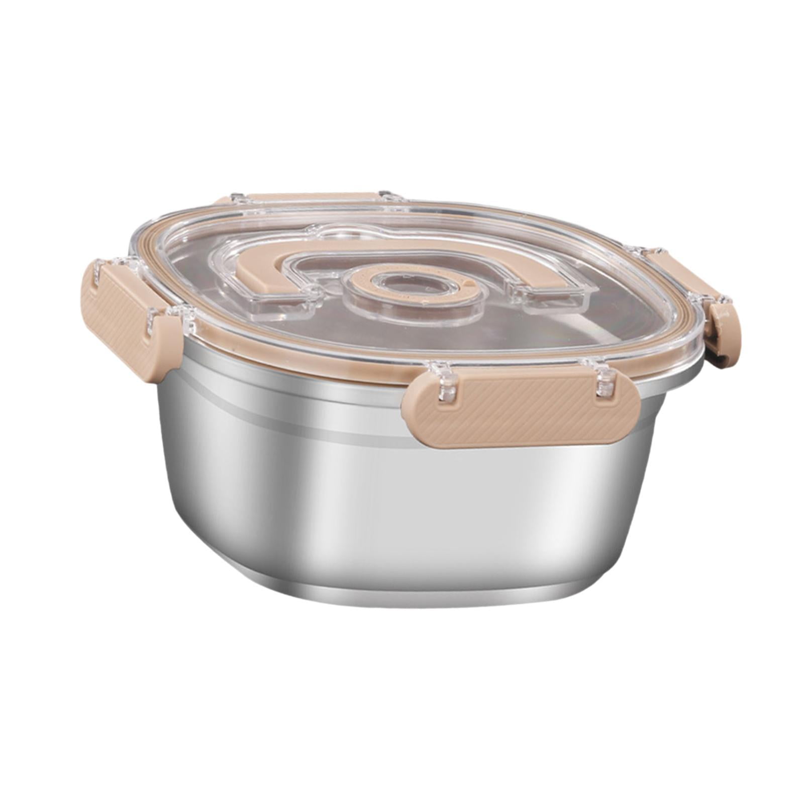 Magideal - Recipiente Para Alimentos De Acero Inoxidable, Recipiente Para Preparación De Comidas, Fácil De Limpiar Con Tapa, Fiambrera De Acero Inoxidable Para T 700 Ml