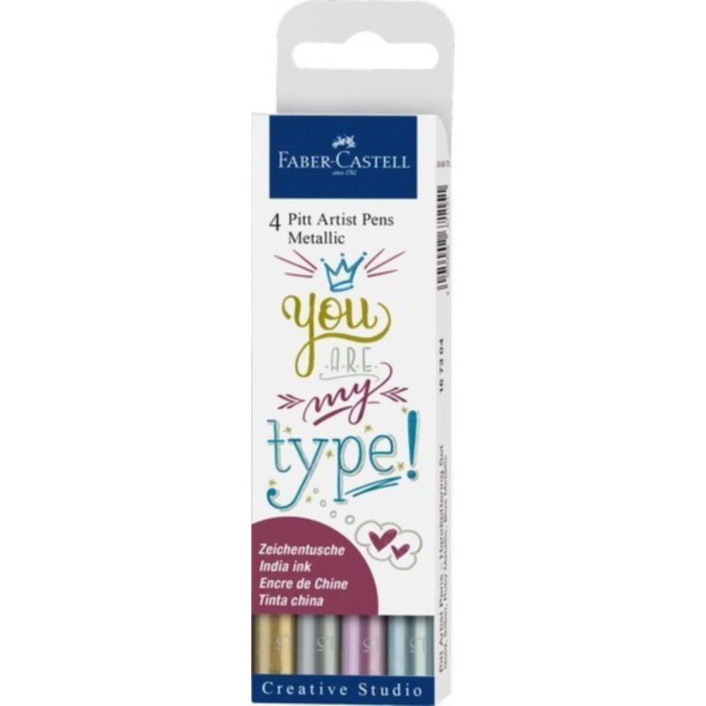 Faber Castell - Marcador Lettering Tonos Metalicos Faber-castell X4 Colores