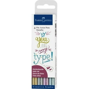 Faber Castell - Marcador Lettering Tonos Metalicos Faber-Castell X4 Colores