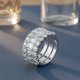 thumbnail image 2 of Conjuntos de Anillos de Boda de Moissanita Dorada para Mujer Color D Claridad VVS1 Anillo de Banda de Moissanita para Mujer Anillos de Eternidad de Plata Esterlina 925 Talla 5-9, 2 of 9