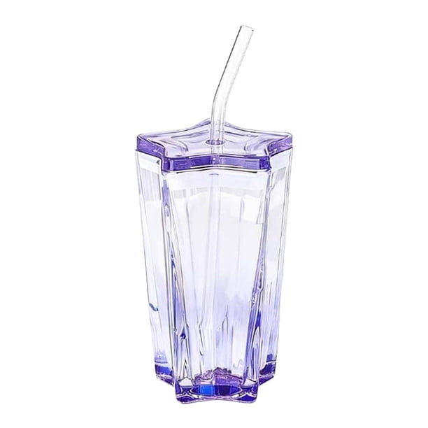 Vaso para beber, taza de café, regalo de moda, práctico vaso con forma de estrella, taza para té/agua, vaso de cristal para té, café helado, agua, cer Púrpura