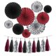 thumbnail image 1 of Decoración de fiesta ALLHEARTDESIRES 24 piezas Granate/Plata, 1 of 9