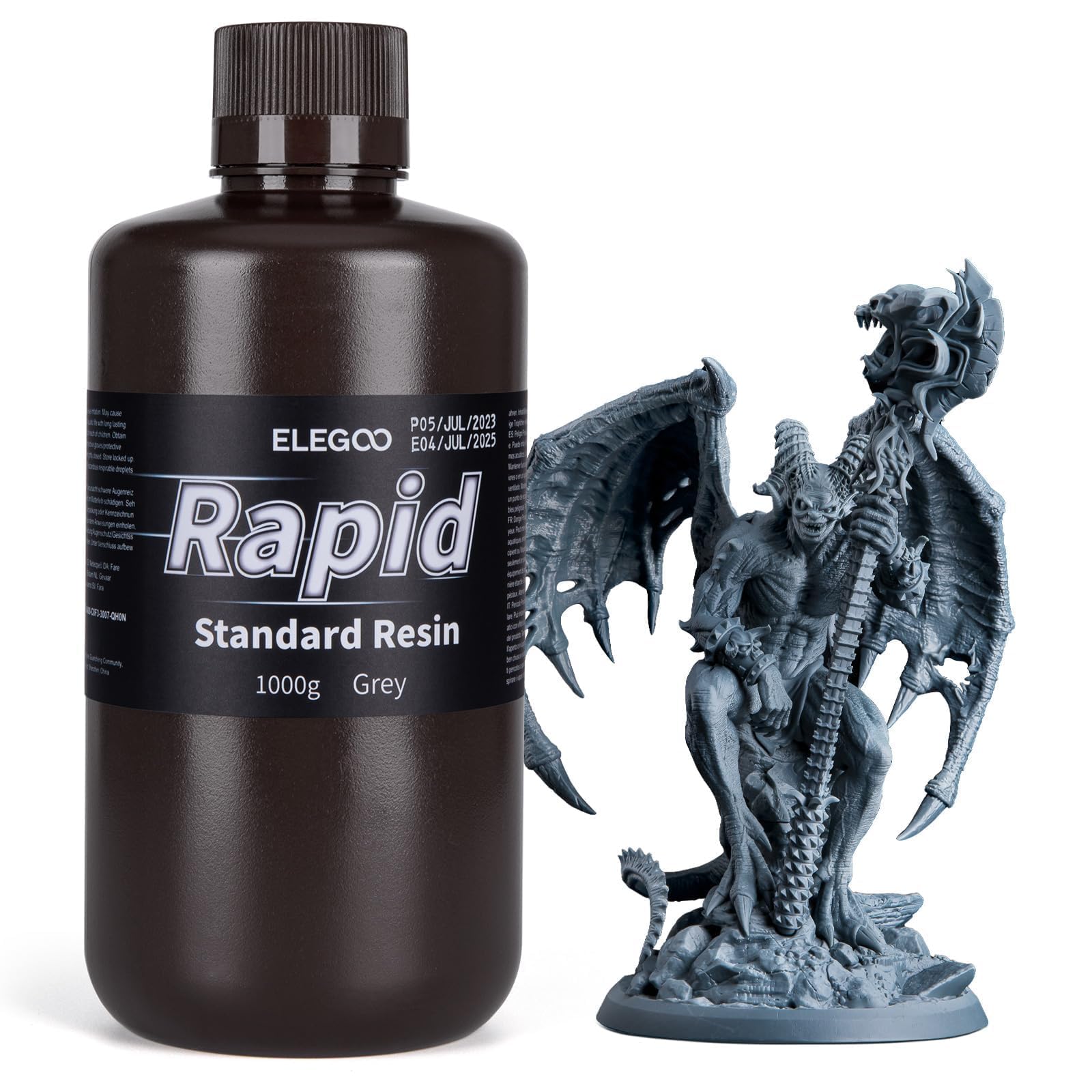 Impresora 3D De Resina Elegoo Rapid 405Nm, Curado Uv, Gris, 1 Kg