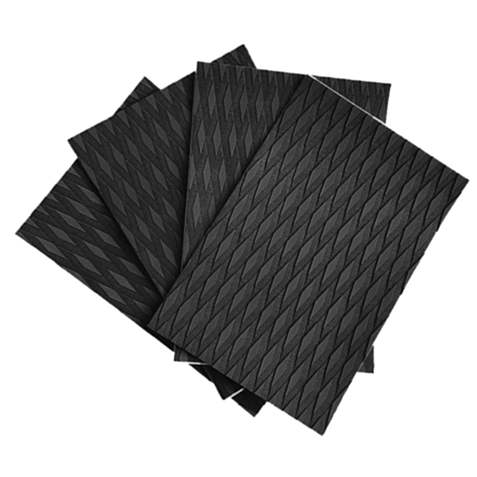 Ioensy - 4 Uds. Alfombrillas De Agarre De Cubierta Eva Antideslizantes Almohadillas De Tracción Para Tabla De Surf Para Monopatín Kayak Negro