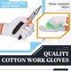 thumbnail image 4 of 100 Pairs Cotton Wok Guantes White Hand Cotton Liners Safety Tejido a puntoted Polyester Wok Guantes BBQ Roping Hombres Mujeres Warehouse Industrial Construction Mechanic Gardening Outdoor..., 4 of 7