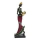 thumbnail image 3 of Estatuilla Africana Exótica Escultura Artesanía Tribal Señora Estatua Para Gabinete De Vino Vestido Rojo, 3 of 3