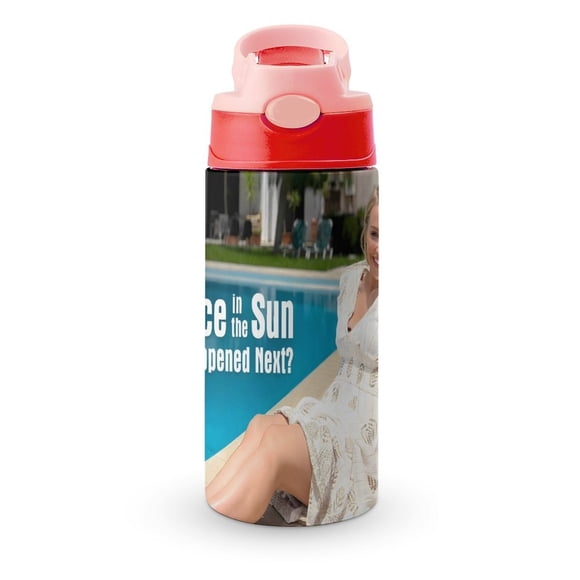 Un Lugar en el SolBotella de Agua con Tapa Pop Top de Un Toque, Acero Inoxidable, a Prueba de Fugas, para Deportes, Botella Infantil rosa 12 oz
