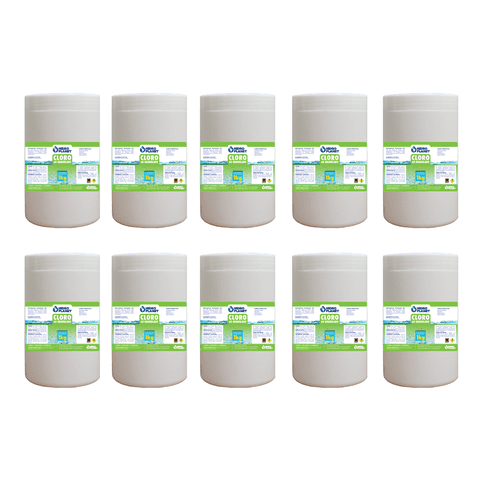 Genérica - Cloro Granulado Para Piscina Pack 10 Unidades, Pote 1Kg