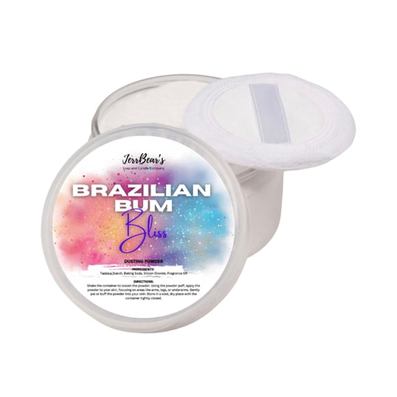 Polvo para espolvorear JerrBear's Brazilian Bum Bliss, 120 ml, sin talco