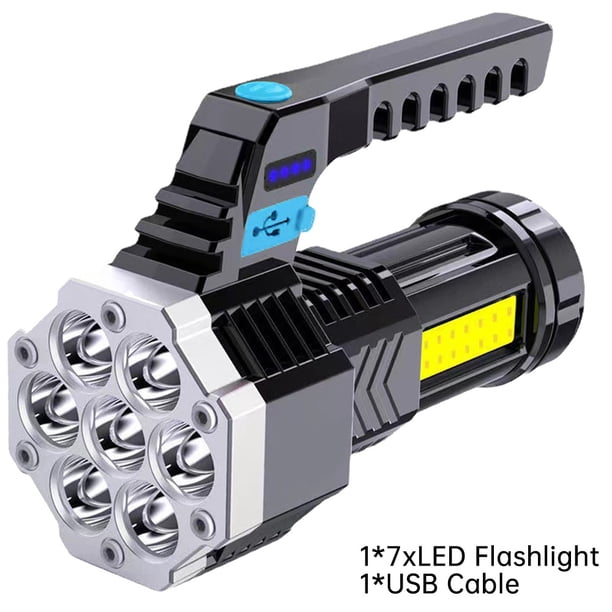Light Up Your Adventures with Our High Power LED Flashlight - Handheld, USB Rechargeable, and Portable with Built-in Battery COB for Outdoor Activities. Perfect for Christmas Gifts and Travel Essentia