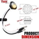 thumbnail image 2 of Luz Led Marcador Lateral 34 Pulgadas Lente Transparente Ámbar 12v, 2 of 3