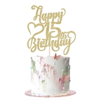 Adorno Para Tartas Arokippry Con Purpurina Dorada, Feliz 15 Cumpleaños
