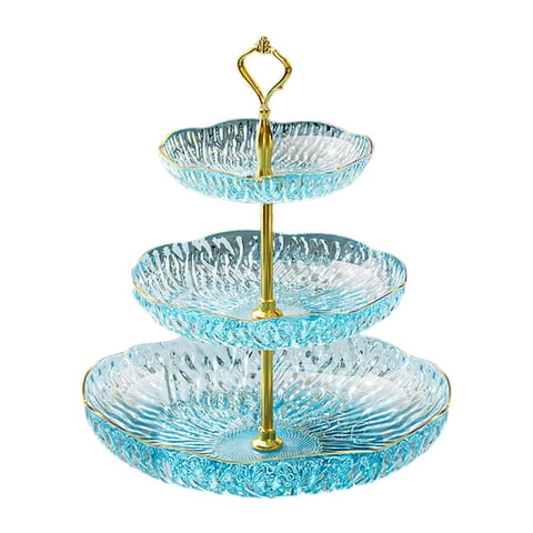 Magideal - Bandeja De Frutas Bandeja De Cupcake Snack Exhibición Tableta De Torta De Torta De Torta Servir Platos Para Fiesta De Entretenimiento Vacaciones Dulce 3 Nivel