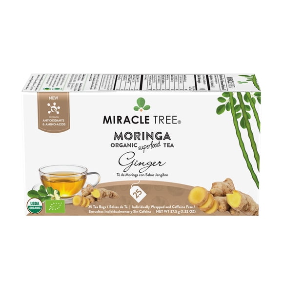 Té de Moringa y Jengibre Miracle Tree - 25 sobres sin cafeína