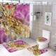 thumbnail image 1 of Santos de Oro-theme 4-Piece Shower Curtain Set with Rugs, Waterproof Bathroom Decor Set Includes Bath Mat, U-Shaped Rug, Toilet Lid Cover and Curtain with Hooks, 1 of 6
