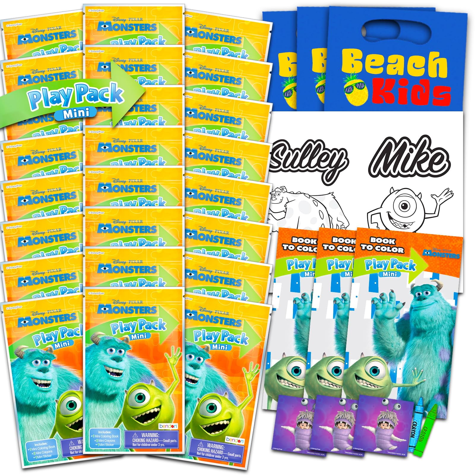 Disney Pixar - Set Party Favors De Disney Monsters Inc Con 24 Paquetes De Juegos Para Niños