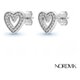 thumbnail image 2 of Aros Corazón Circonita Pavé Plata 925 Pegados Nordvik Regalo Plateado, 2 of 5