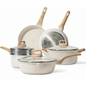 Wakeshome - Bateria Cocina 9Pzs Antiadherente Granito Profesional Ollas