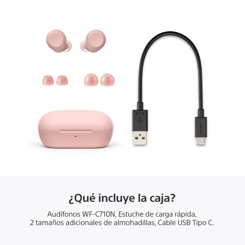 Audífonos In Ear Sony WF-C710N/P noise Cancelling Bluetooth Rosado, foto 4