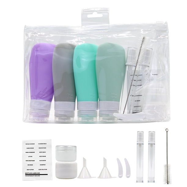 Botella de viaje a prueba de fugas, contenedor de viaje, champú, loción para el cuidado del cabello, se puede utilizar para extruir accesorios de viaje