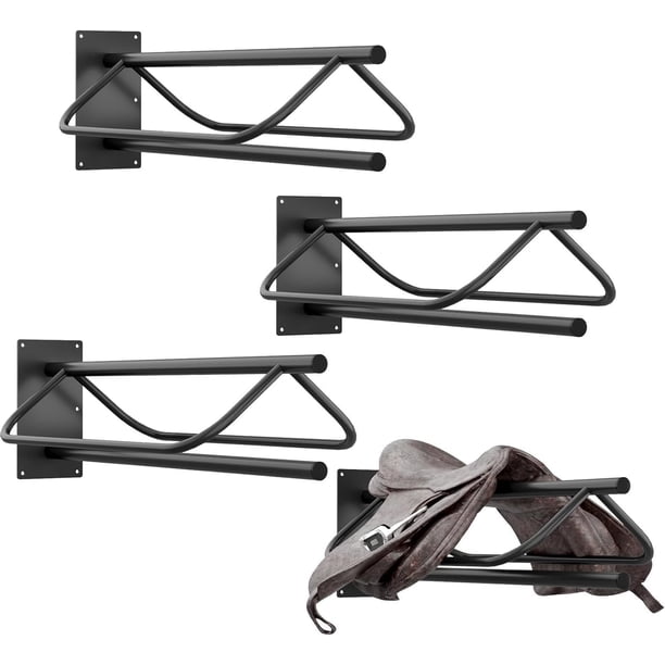 Soporte de pared para sillas de montar Noliven, 6 piezas, para remolque de caballos, negro
