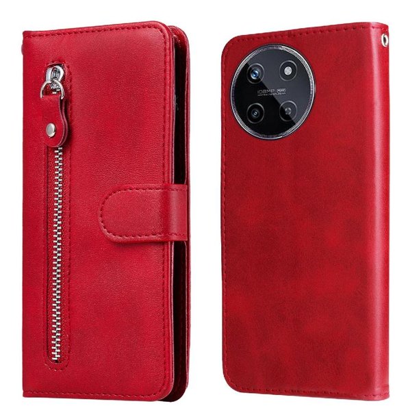 Funda con Cremallera para Realme 11 4G, Carcasa Cartera de Cuero PU con Soporte y Tarjetero