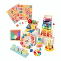 Genérico - Pack 10 Juguetes Didácticos De Madera