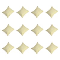 Ioensy - 12 Almohadas Para Relojes, Elegantes Almohadas Para Exhibir Pulseras, Bandejas Para Joyas, 7 X 8 Cm, Lino Amarillo