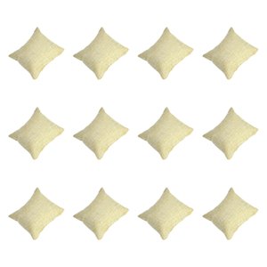 Ioensy - 12 Almohadas Para Relojes, Elegantes Almohadas Para Exhibir Pulseras, Bandejas Para Joyas, 7 X 8 Cm, Lino Amarillo