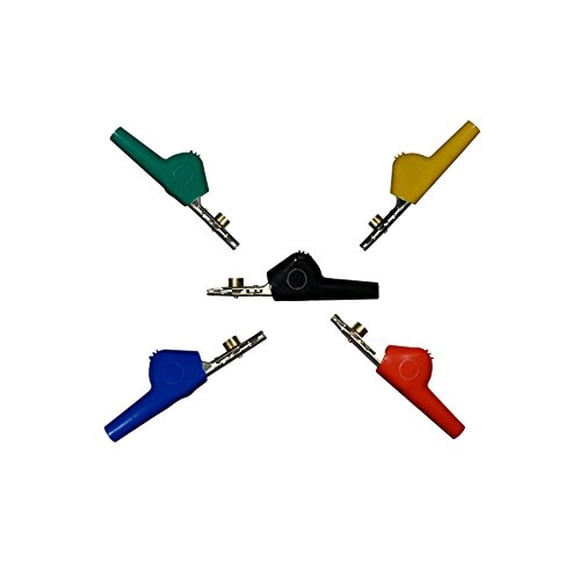 Pinza de cocodrilo AST Labs de 5 colores, nariz angular 66 mm