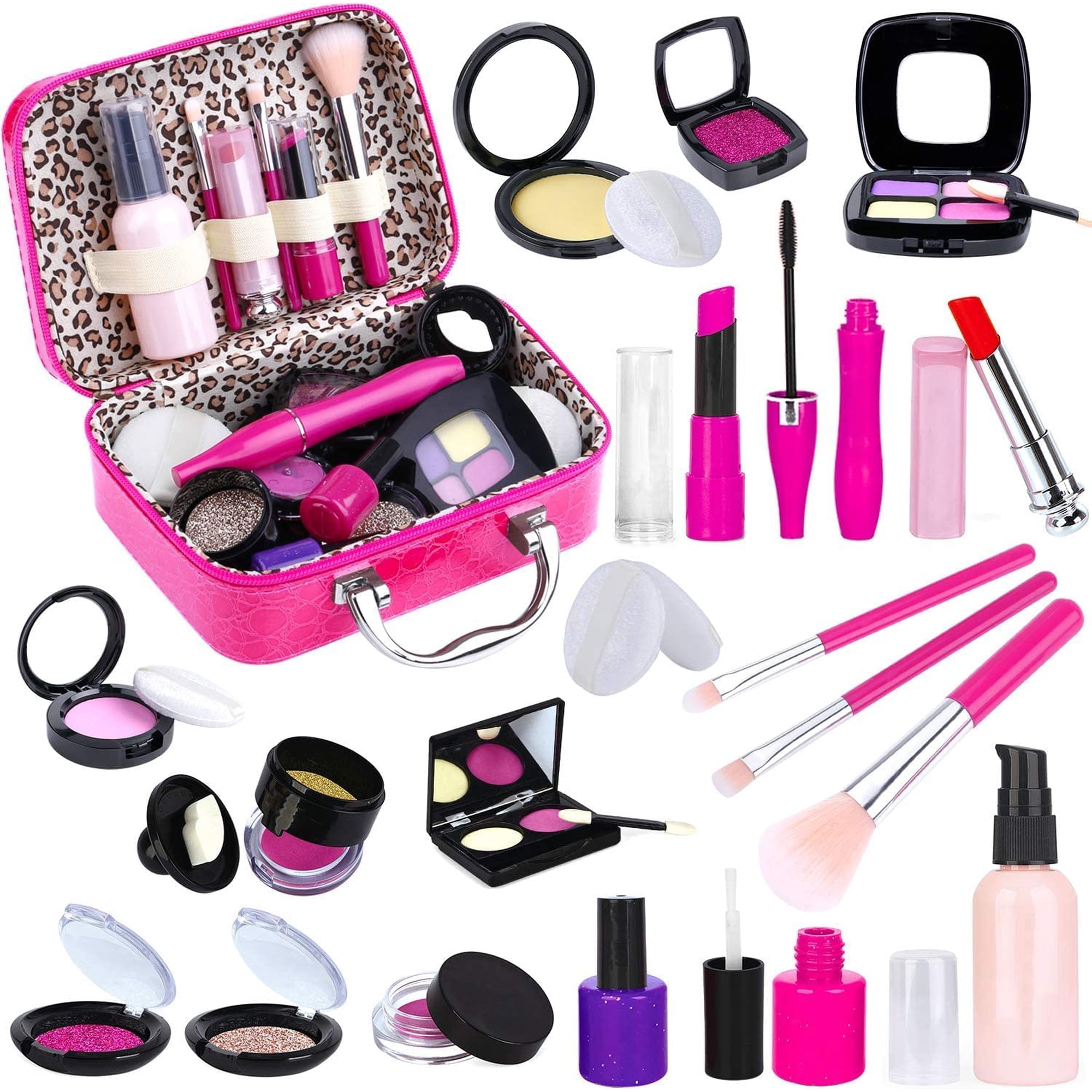 Kit De Maquillaje Simulado Tepsmigo Para Niñas Con Bolsa De Cosméticos 3+