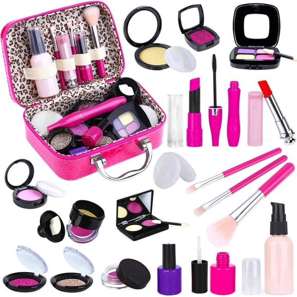 Kit de maquillaje simulado Tepsmigo para niñas con bolsa de cosméticos 3+