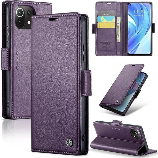 CaseMe tipo cartera Xiaomi 11 Lite con cierre magnético, RFID, tarjetero, soporte, carga inalámbrica