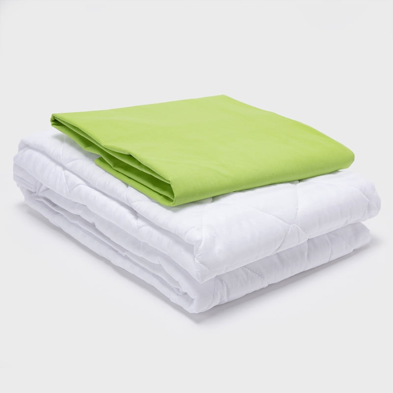 Arthome - Combo Sábana Verde + Cubrecolchón 2 Plazas