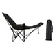 thumbnail image 1 of Silla de campamento reclinable con silla de salón de reposapiés removible con bolsa de transporte portátil para picnic viajes césped piscina de pesca Negro, 1 of 5