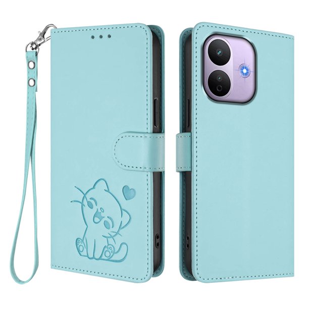 Funda de Gato tipo Libro para Xiaomi Redmi Note 17 Pro 5G, Verde Claro