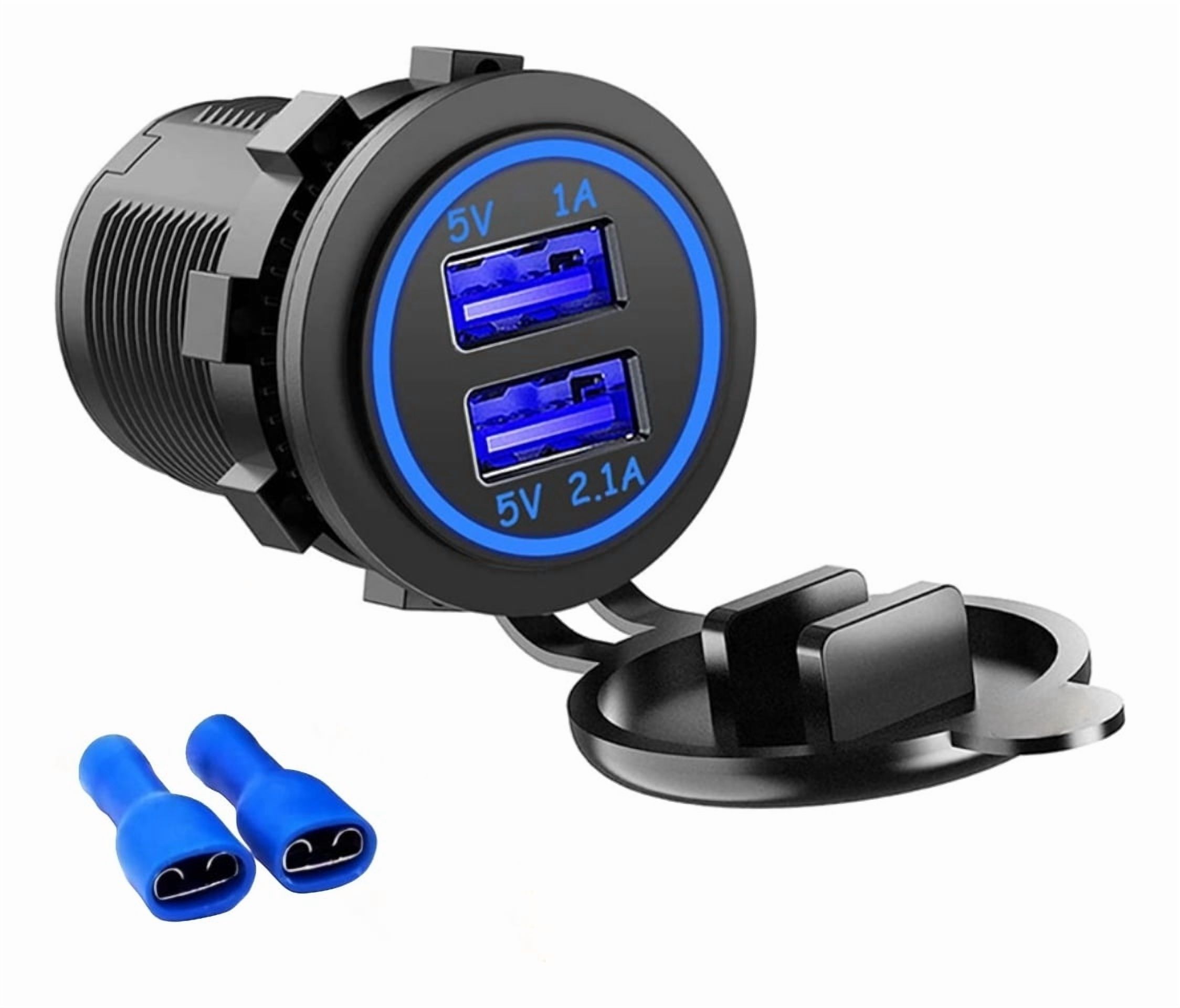 Ryc - Cargador Doble Usb Adaptador Encendedor Con Luz Azul 24740 12V 1A/2.1A