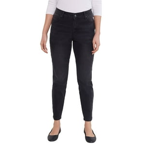 Jeans Negro Mujer Skinny 1 Boton Corona