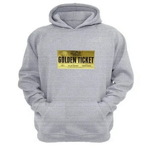 Genérico - Polerón Canguro Golden Ticket Gris Claro Talla M Unisex