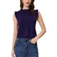 thumbnail image 1 of INSPIRE CHIC Blusas sin mangas para mujer de regreso a clases, blusas de trabajo con volantes y pliegues, tops elegantes azul oscuro M, 1 of 6