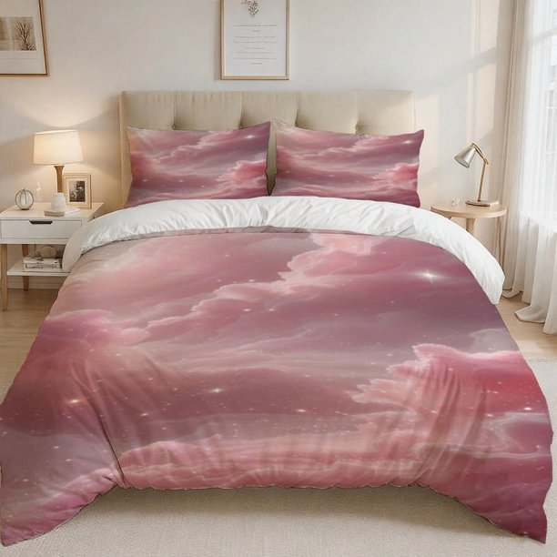 3pcs Dreamy Starry Sky Printed Bedding Set 100% Polyester