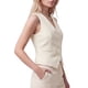 thumbnail image 4 of Chaleco de Traje con Forro para Mujer INSPIRE CHIC Blazer Sin Mangas de Ajuste Delgado con Botones Ligeros y Dobladillo Puntiagudo Corto Grande Blanco Leche, 4 of 5