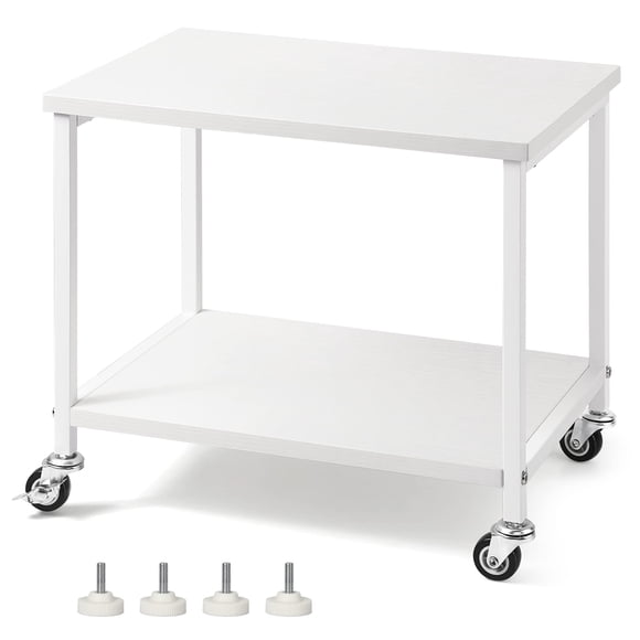 Soporte para Impresora BTY de 2 Niveles Blanco con Ruedas 42x30x35 cm