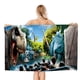 thumbnail image 1 of Parque Jurásico Toalla de playa de secado rápido con diseño temático, regalo para mujeres y niñas, ideal para cumpleaños, fans, amantes de la música, uso en la playa o al aire libre, 78 × 150 cm, 1 of 6