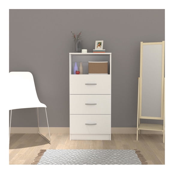 Cómoda 3 Cajones 50x32x105 Cms Blanco