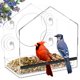 thumbnail image 1 of Comedero para pájaros Jarkyfine para ventana, acrílico transparente, con ventosas, 1 of 8