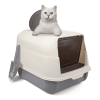 Genérico - Caja De Arena Gatos Cerrada 2 En 1 Con Tapa Arenero Plegable