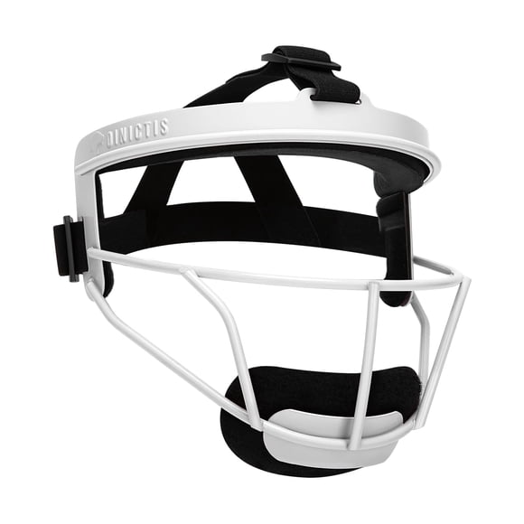 Mascarilla facial de softball Dinictis, ligera, blanca, talla infantil