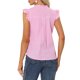 thumbnail image 3 of INSPIRE CHIC Blusa de Cuadros para Mujer de Regreso a Clases con Cuello en V y Mangas con Volantes, Camisas de Cuadros Rosa Talla L, 3 of 6