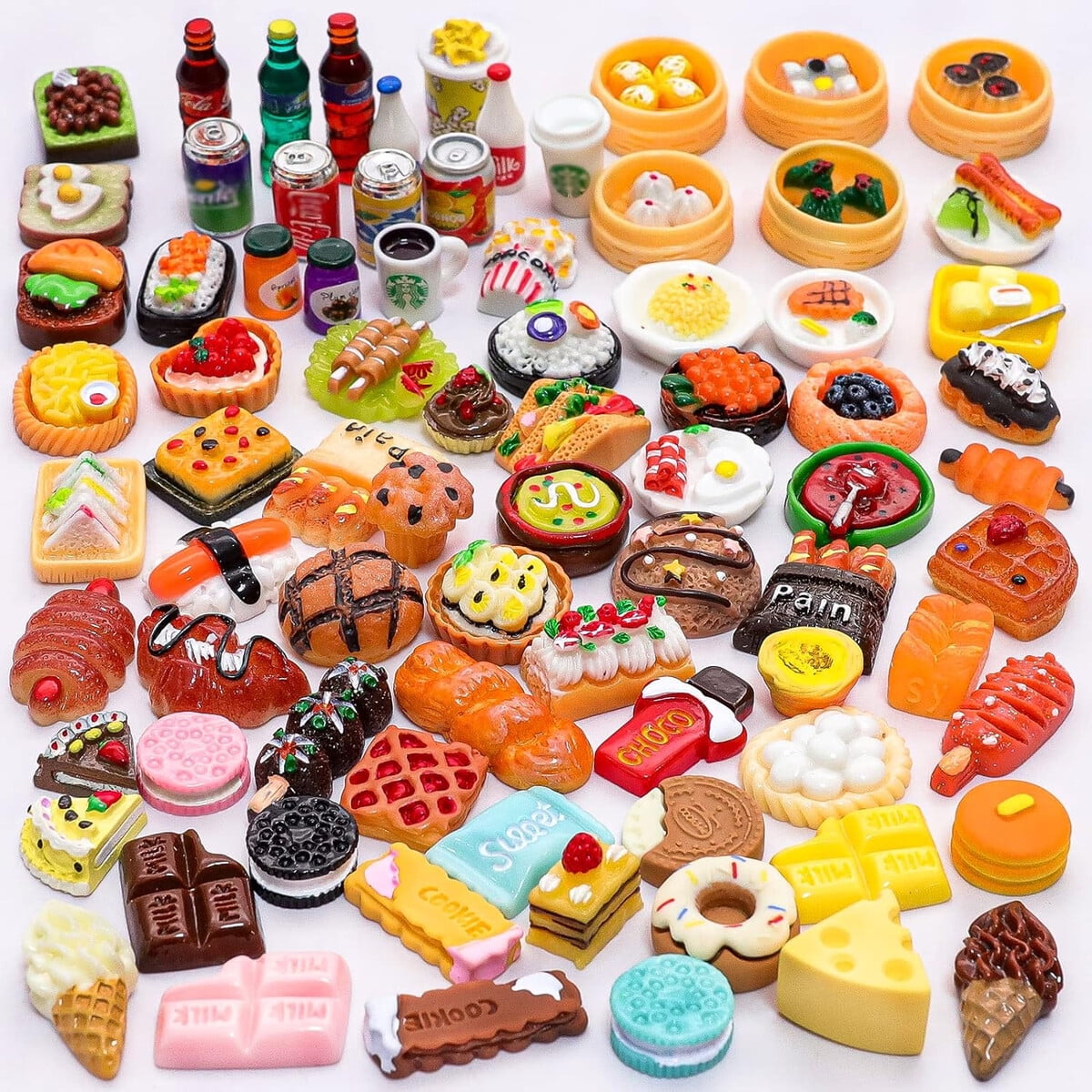 Mini Comida Juguetes Luyi 80 Piezas Accesorios Muñecas